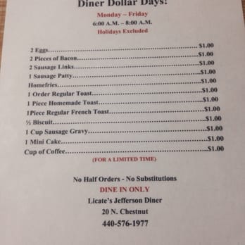 Jefferson Diner - Breakfast & Brunch Near Me - Jefferson, Ohio