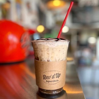 Rev'd Up Coffee & Classics - a cup of iced coffee - Coffee & Tea Near Me - Glendora, California Rev'd Up Coffee & Classics - a cup of iced coffee - Coffee & Tea Near Me - Glendora, California