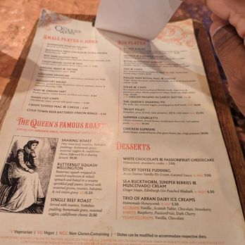 Queens Arms - Menu - Pubs Near Me - Edinburgh, EDH
