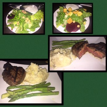 Bloom's Irish Pub - 10 oz Filet mignon dinner ($18)with salad with blue cheese dressing. Yum! - Irish Pub Near Me - San Clemente, California