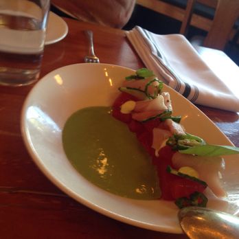 The Lark - OMG this Crudo is just one the best things I have eaten in awhile.Accented by this amazing gazpacho WOW - New American Near Me - Santa Barbara, California The Lark - OMG this Crudo is just one the best things I have eaten in awhile.Accented by this amazing gazpacho WOW - New American Near Me - Santa Barbara, California