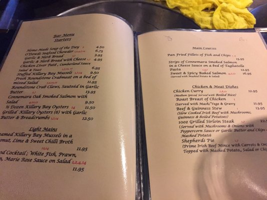 Menu photo 4 O'Dowd's Seafood Bar & Restaurant Galway, G Menu photo 4 O'Dowd's Seafood Bar & Restaurant Galway, G