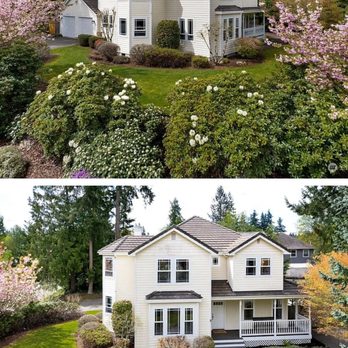 Millennium Painting - Before yellow after green of house. - Painters Near Me - Auburn, Washington Millennium Painting - Before yellow after green of house. - Painters Near Me - Auburn, Washington
