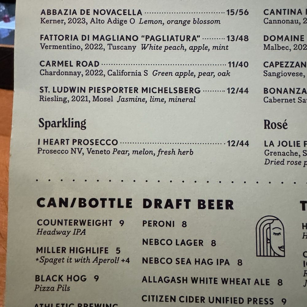 Menu: Beer