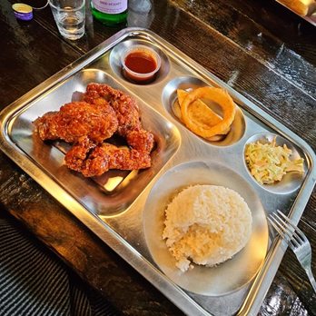 Chi Maek Chicken - Garlic spicy drumstick lunch special. Very good. - Korean Near Me - Suwanee, Georgia Chi Maek Chicken - Garlic spicy drumstick lunch special. Very good. - Korean Near Me - Suwanee, Georgia