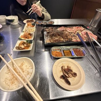 Crazy BBQ - Banchan (sides), rice, sauces, grilling brisket and pork belly - Korean Near Me - Carrollton, Texas