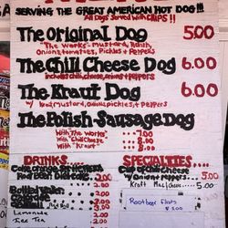 Irving's Red Hots - Menu