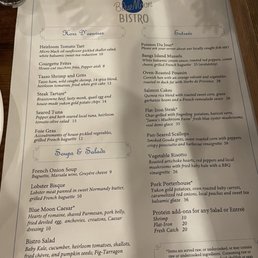 Dinner menu Dinner menu
