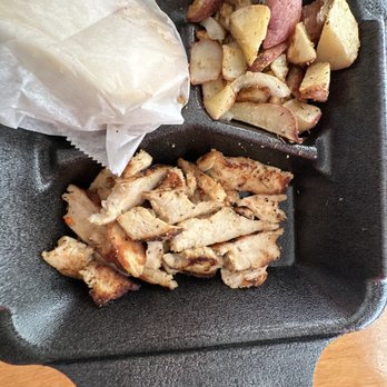 The Folding Table Cafe - Breakfast plate: grilled chicken, potatoes, biscuit - Coffee & Tea Near Me - Atlanta, Georgia