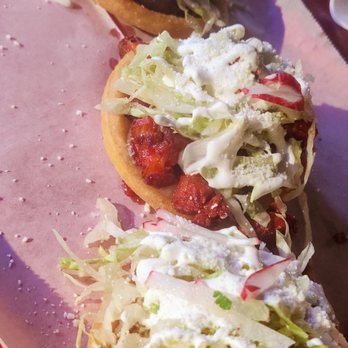 Autenticos Michoacanos - Sopes (chicharrón prensado, pastor, campechano) - Mexican Near Me - Austin, Texas