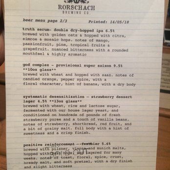 Rorschach Brewing Company - Menu - Brewpubs Near Me - Toronto, Ontario Rorschach Brewing Company - Menu - Brewpubs Near Me - Toronto, Ontario