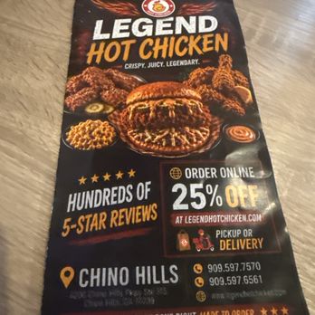 Legend Hot Chicken Restaurant - Menu Photo - Chicken Shop Near Me - Chino Hills, California Legend Hot Chicken Restaurant - Menu Photo - Chicken Shop Near Me - Chino Hills, California