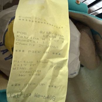 Bonchon Waldorf - The receipt to my order - Korean Near Me - Waldorf, Maryland
