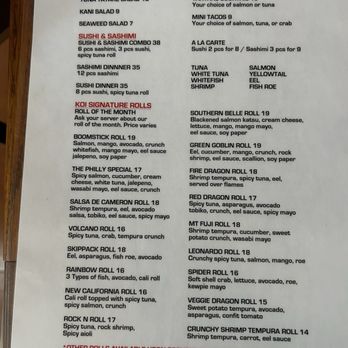 Koi Sushi Bar - Menu - Sushi Bars Near Me - Skippack, Pennsylvania