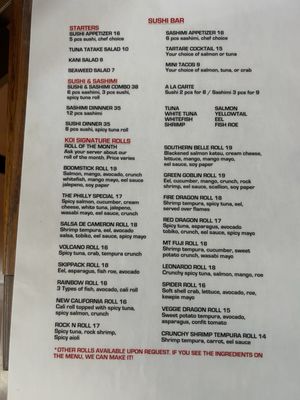 Menu photo 1 Koi Sushi Bar Skippack, PA