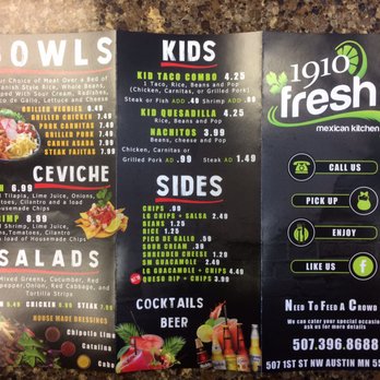 1910 Fresh Mexican Kitchen - Mexican Near Me - Austin, Minnesota