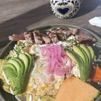 Pancakes & Toast Cafe - Red/green chilaquiles with steak - Breakfast & Brunch Near Me - Gilroy, California Pancakes & Toast Cafe - Red/green chilaquiles with steak - Breakfast & Brunch Near Me - Gilroy, California