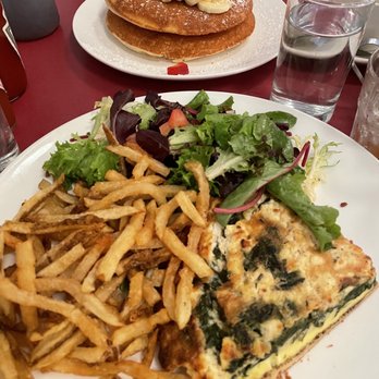 CAFÉ LULUc - Pancakes & Omelette with Spinach and Goat Cheese - French Near Me - Brooklyn, New York CAFÉ LULUc - Pancakes & Omelette with Spinach and Goat Cheese - French Near Me - Brooklyn, New York