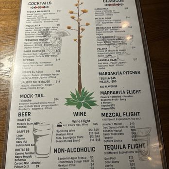 Mesa Maguey - Drink menu - Tacos Near Me - Oakland, California