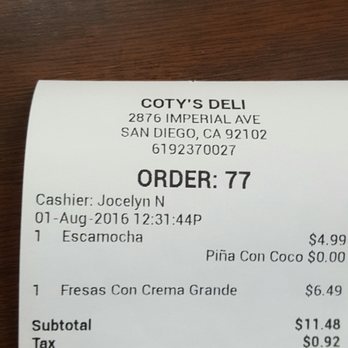 Coty's Deli - Part of our order - Delis Near Me - San Diego, California Coty's Deli - Part of our order - Delis Near Me - San Diego, California