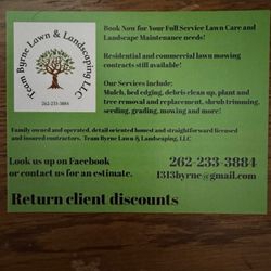 Team Byrne Lawn & Landscaping - Business card