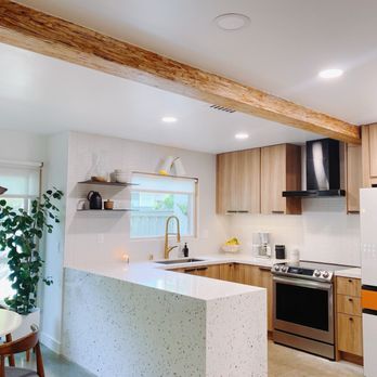Five Diamonds Building and Remodel - Waterfall terrazzo counter top - General Contractors Near Me - Irvine, California Five Diamonds Building and Remodel - Waterfall terrazzo counter top - General Contractors Near Me - Irvine, California