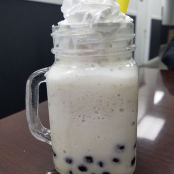 Rommy - Red bean smoothie with regular boba (So Good!). Would recommend skipping the whipped cream tho. - Coffee & Tea Near Me - Rochester Hills, Michigan
