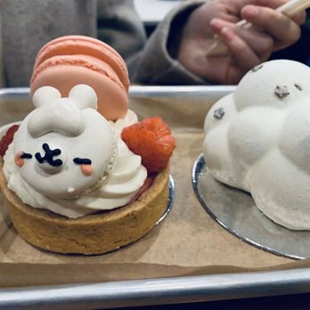 Bibble & Sip - Raspberry tart and the best milk tea based cloud looking dessert - Coffee & Tea Near Me - New York, New York