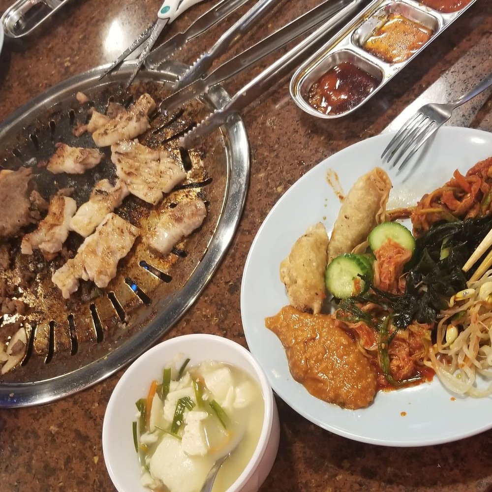 Love Korean BBQ - Kimchi soup, potstickers and other delights from the buffet! - Korean Near Me - Bakersfield, California Love Korean BBQ - Kimchi soup, potstickers and other delights from the buffet! - Korean Near Me - Bakersfield, California