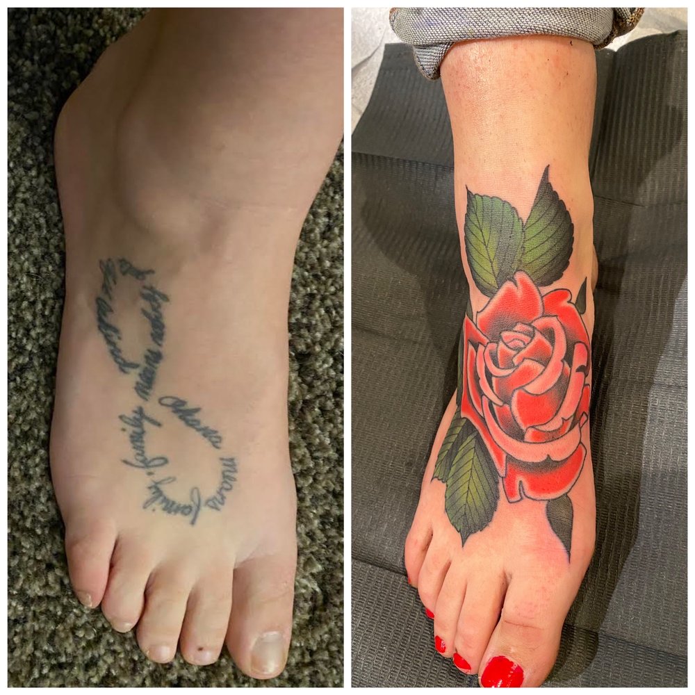 Sacred Tattoo Studio - Before and After cover up by Dan Pemble - Tattoo Near Me - Marquette, Michigan Sacred Tattoo Studio - Before and After cover up by Dan Pemble - Tattoo Near Me - Marquette, Michigan