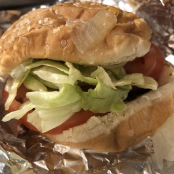 Five Guys - Single patty burger with extra lettuce tomato and onion - Burgers Near Me - Magnolia, Texas