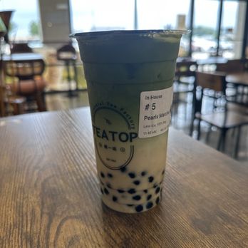 Tea Top - Pearls (2) Matcha Latte, Less Ice, 100% sweet. - Bubble Tea Near Me - Spring, Texas Tea Top - Pearls (2) Matcha Latte, Less Ice, 100% sweet. - Bubble Tea Near Me - Spring, Texas