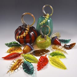 Vessel Studio - Fall pumpkin and leaf set.