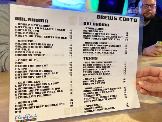 Menu photo 6 FlashBack RetroPub Oklahoma City, OK