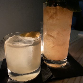 Bokeh - Mezcal penicillin on the left and auto focus on the right. - Cocktail Bars Near Me - Chicago, Illinois