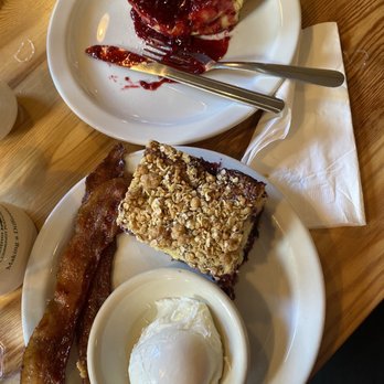 Loula's Cafe - Huckleberry cherry coffee cake and the famous lemon stuffed French toast. - Breakfast & Brunch Near Me - Whitefish, Montana Loula's Cafe - Huckleberry cherry coffee cake and the famous lemon stuffed French toast. - Breakfast & Brunch Near Me - Whitefish, Montana
