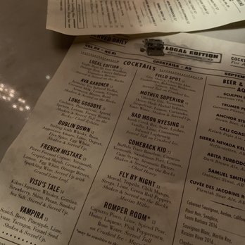 Local Edition - Menu as of 12/06/18. - Lounges Near Me - San Francisco, California Local Edition - Menu as of 12/06/18. - Lounges Near Me - San Francisco, California