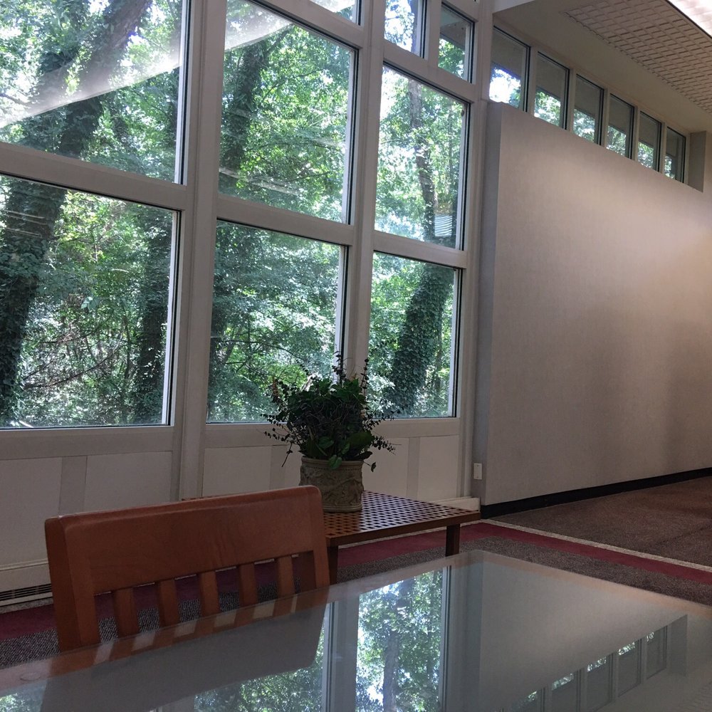 Dekalb County Public Library - Nice glass wall and glass covered tables - Libraries Near Me - Decatur, Georgia
