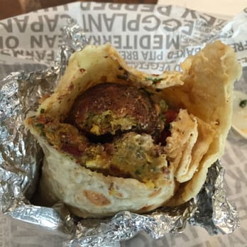 Mezeh - My falafel in flat bread wrap. - Mediterranean Near Me - Arlington, Virginia Mezeh - My falafel in flat bread wrap. - Mediterranean Near Me - Arlington, Virginia