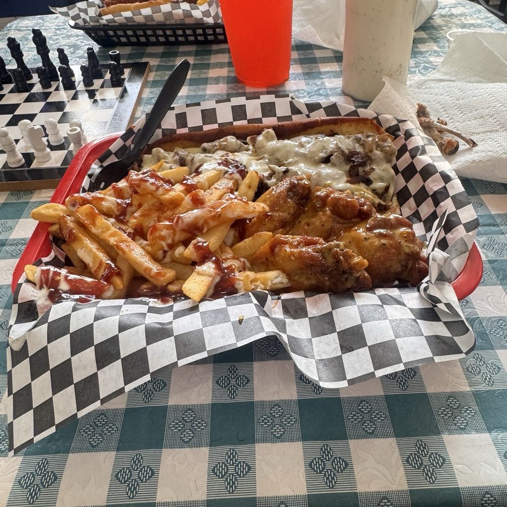 Mr Chef's Hot Wings And Things - Philly cheesesteak, wet lemon pepper wings & fries with ranch/bbq sauce on top - Barbeque Near Me - Hammond, Louisiana Mr Chef's Hot Wings And Things - Philly cheesesteak, wet lemon pepper wings & fries with ranch/bbq sauce on top - Barbeque Near Me - Hammond, Louisiana