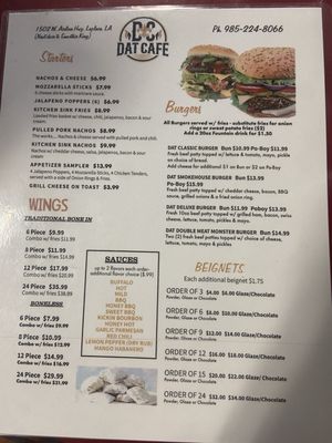 Menu photo 1 Dat Cafe Laplace, LA