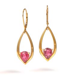 Jewels That Dance - 14k gold garnet earrings