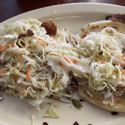 2 pupusas de queso con su encurtido!!! Im not a fan of the red salsa but they do provide it as well !! enjoy !! Buen provecho!! 2 pupusas de queso con su encurtido!!! Im not a fan of the red salsa but they do provide it as well !! enjoy !! Buen provecho!!