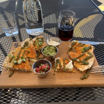 Long Timber Brewing - A wonderful quesadilla and amber beer, on the patio out back. - Breweries Near Me - Monroe, Oregon