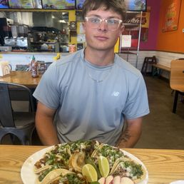 Young buck with his 9 taco assorted platter. Yep, he crushed 'em all!