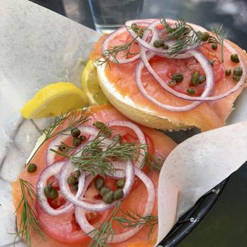 Raven Hill Bagels - the lox (full) on rosemary sea salt bagel - Bagels Near Me - Idyllwild-Pine Cove, California Raven Hill Bagels - the lox (full) on rosemary sea salt bagel - Bagels Near Me - Idyllwild-Pine Cove, California