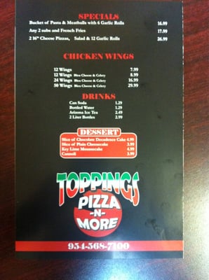Menu photo 2 Topping's Pizza Wilton Manors, FL Menu photo 2 Topping's Pizza Wilton Manors, FL