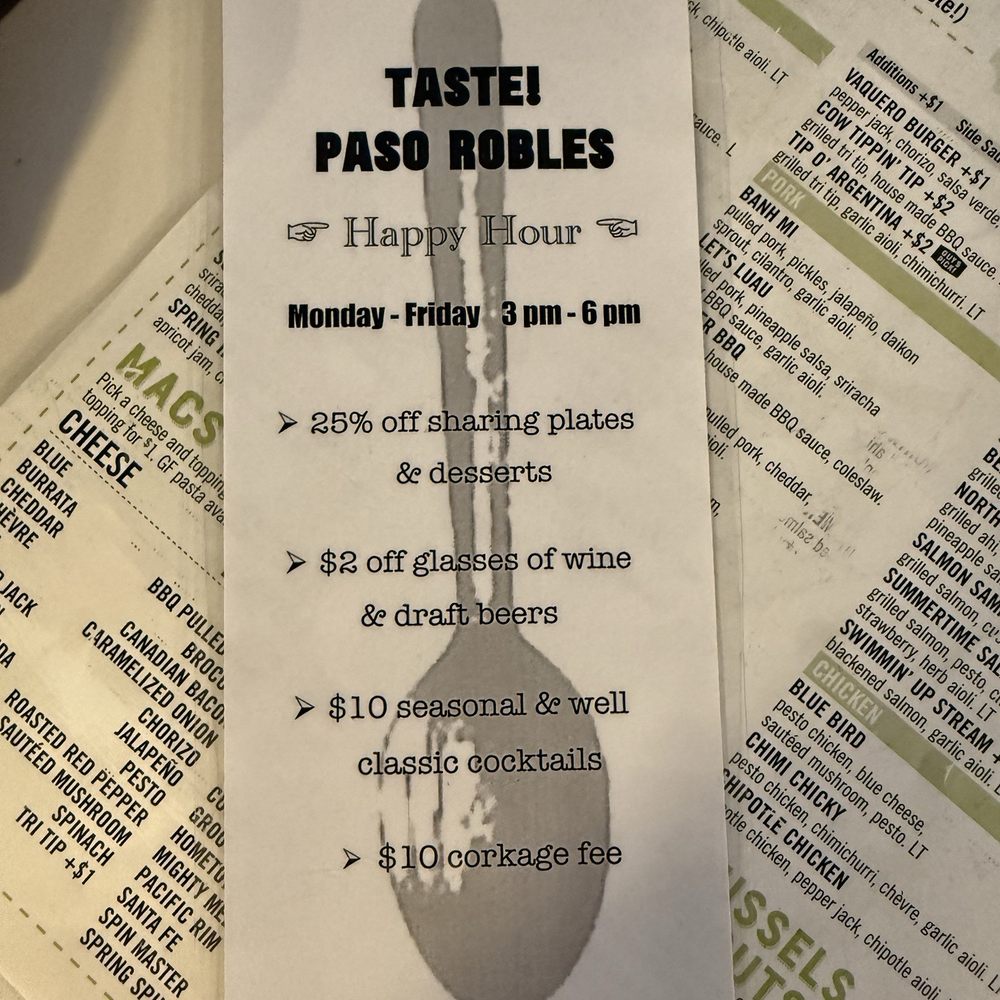 TASTE! Craft Eatery - Paso Robles - Happy hour offer - Salad Near Me - Paso Robles, California TASTE! Craft Eatery - Paso Robles - Happy hour offer - Salad Near Me - Paso Robles, California