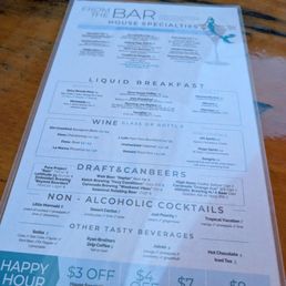 Cocktail menu Cocktail menu
