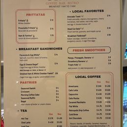 Breakfast menu